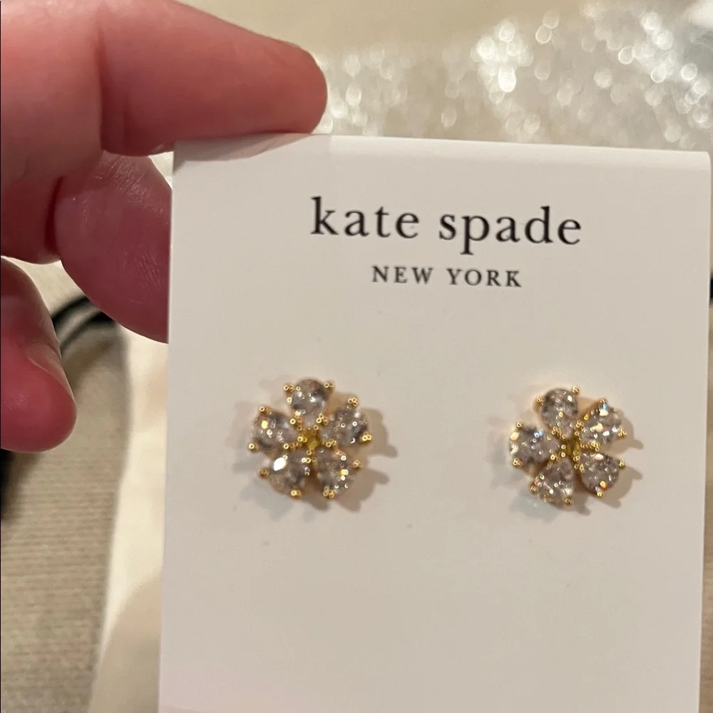 kate spade Crystal Bursting Bloom Studs/NWT - Picture 4 of 8